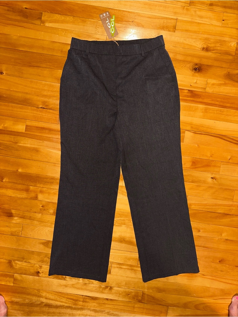 OGL Move Wide Leg Trouser Pants Large Gray Stretch Career Office NWT